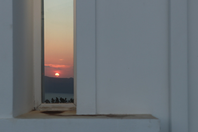 Sunset Reflecting in Window